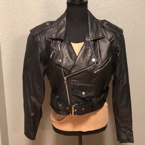 Imitation leather jacket size S zipper up